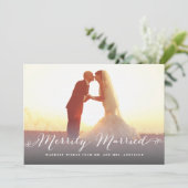 Vroege kerstfeestdag foto van gewoon gehuwd script kaart (Staand voorkant)