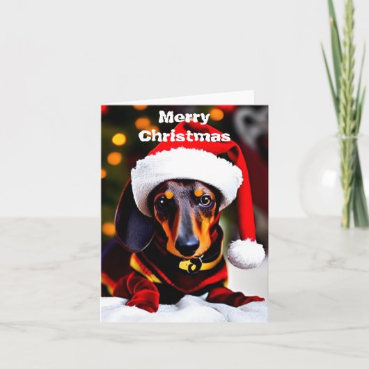 Vroege kerstfeestdag in Dachshund Feestdagen Kaart (Voorkant)