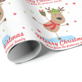 Vroege kerstfeestdag rendiertijd op maat cadeaupapier (Rol Hoek)