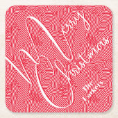 Vroege kerstfeestdag vierkante kartonnen onderzetter (Voorkant)