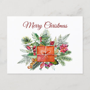 Vroege kerstfeestdag Waterverf Collage Feestdagenkaart