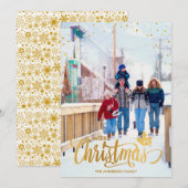 Vroege kerstfeestelijke goudserie Aangepaste fotok Feestdagenkaart (Voorkant / Achterkant)