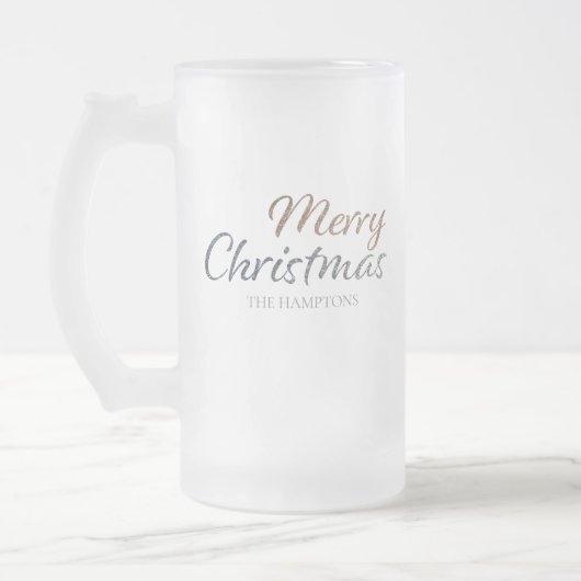 Vroege kerstfeestjes Silver en Gold Glitter - Aang Matglas Bierpul (Links)