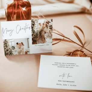 Vroege kerstfotofeestkaart, Boho Modern Kaart