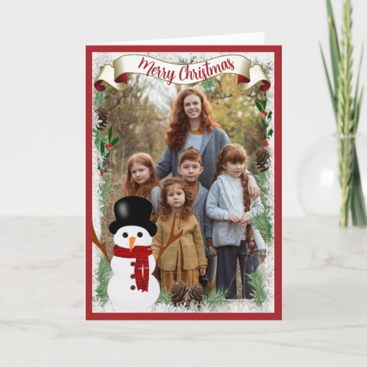 Vroege kerstfotofeestkaart kaart (Voorkant)