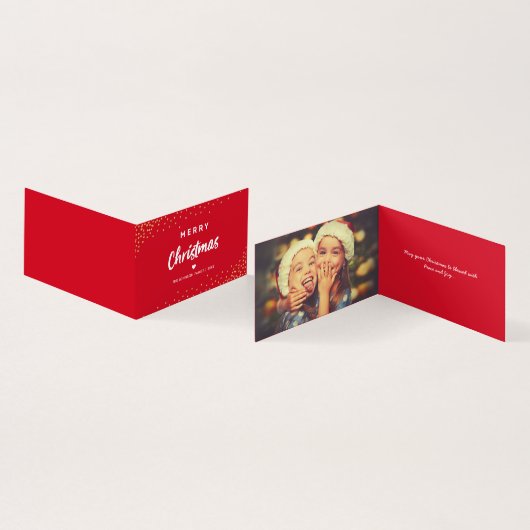 Vroege kerstfotokaart kaart (Binnen en buitenkant)