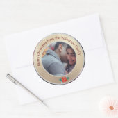Vroege kerstgoud & Zilver aangepaste foto Ronde Sticker (Envelop)