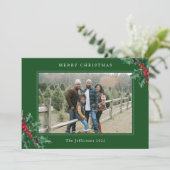 Vroege kerstgroene aangepaste fotokaart (Staand voorkant)