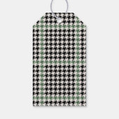 Vroege kerstgroene houndstooth op maat cadeaulabel (Achterkant)