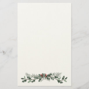 Vroege kerstgroet mistletoe en dennenpoep briefpapier