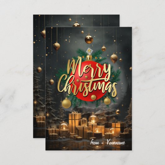 Vroege kerstkaart bedankkaart (Voorkant / Achterkant)