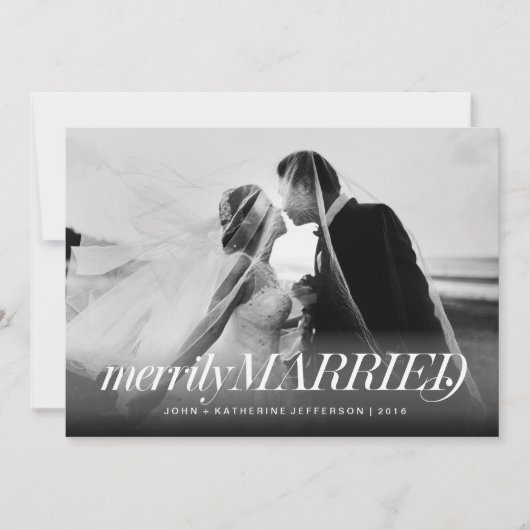 Vroege kerstkaart voor getrouwde Pas getrouwd (Voorkant)