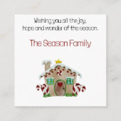 Vroege kerstkaartjes voor ontbijtkokerhuis informatiekaartje (Achterkant)