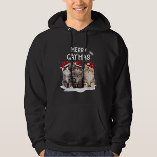 Vroege kerstkerstbomen kerstmis Santa Kitten Xmas Hoodie
