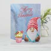 Vroege kerstkoeken en kersttaart kaart (Staand voorkant)