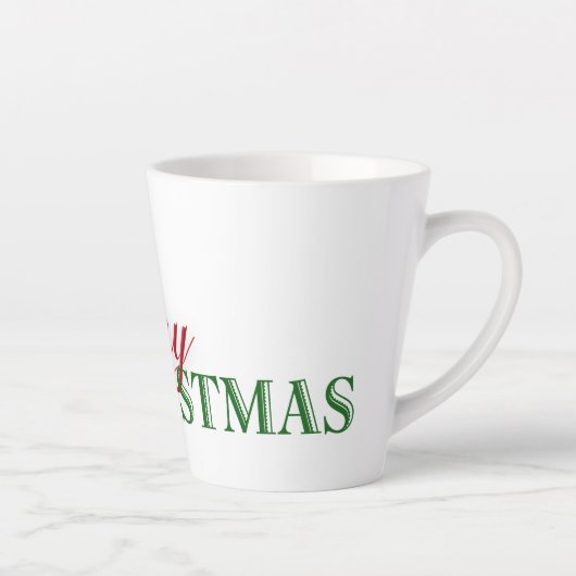 Vroege kersttekst latte mok (Rechts)