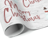 Vroege kersttekst op Birch wrapping Paper Cadeaupapier (Rol Hoek)