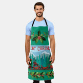 Vroege kersttrein schort (Gedragen)