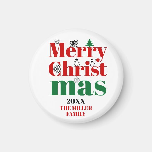 Vroege kersttypografie en  elementen magneet (Voorkant)