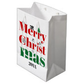 Vroege kersttypografie en  elementen medium cadeauzakje (Voorkant Gekanteld)