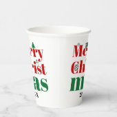 Vroege kersttypografie en  elementen papieren bekers (Rechts)