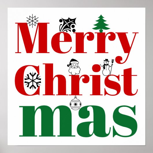 Vroege kersttypografie en elementen poster (Voorkant)