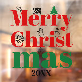 Vroege kersttypografie en  elementen raamsticker (Vel 2)