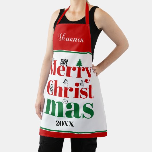 Vroege kersttypografie en elementen schort (Insitu)