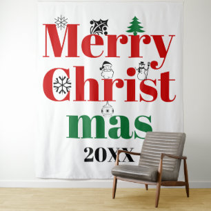 Vroege kersttypografie en  elementen wandkleed