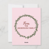 Vroege kersttypografie en kerstversieringen feestdagenkaart (Achterkant)