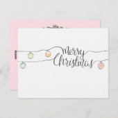 Vroege kersttypografie en kerstversieringen feestdagenkaart (Voorkant / Achterkant)