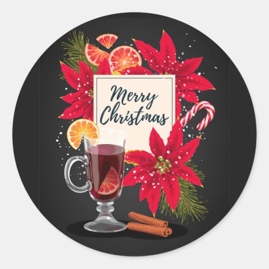 Vroege kerstwijn met mullewine-Sticker Ronde Sticker (Voorkant)