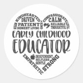 Vroege kindertijd opvoeder, leraar ronde sticker (Voorkant)