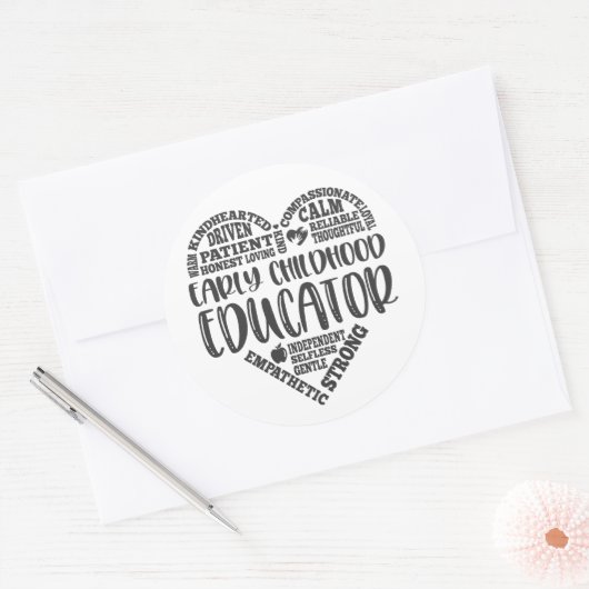 Vroege kindertijd opvoeder, leraar ronde sticker (Envelop)