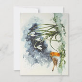 Vroege krokus en vogel in Waterverven Feestdagenkaart (Voorkant)