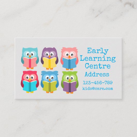 Vroege leerdag Kleinere uil overdag Visitekaartje (Voorkant)