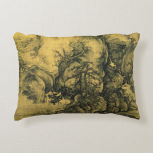 Vroege lente en Guo Xi - Chinees kunst/imperiaal C Accent Kussen