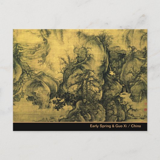 Vroege lente en Guo Xi - Chinees kunst/imperiaal C Briefkaart (Voorkant)