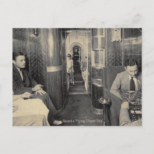 Vroege luchtvaart, passagiers, vliegtuig, Vintage Briefkaart (Voorkant)