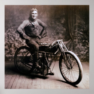 VROEGE MOTORCYCLUS PIONEER RAY WEISHAAR 1914 POSTER