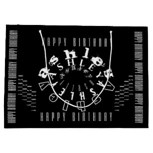 Vroege naam Happy Birthday Black White LGB Groot Cadeauzakje