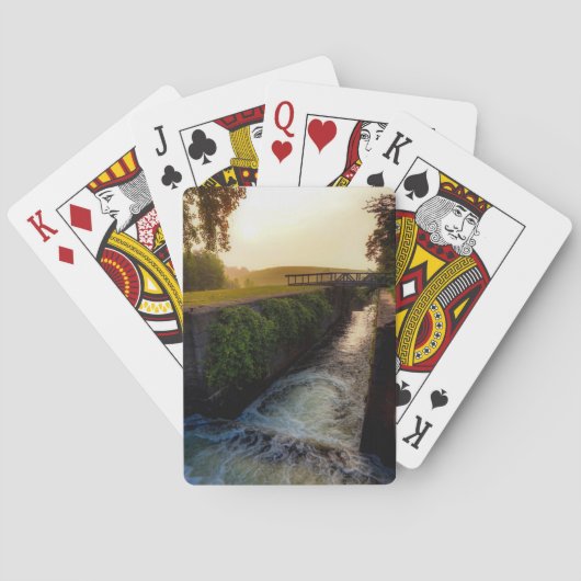 Vroege ochtend bij de vijf combinaties pokerkaarten (Achterkant)