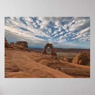 Vroege ochtend in Delicate Arch Poster