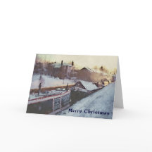 Vroege ochtendKerstmis narrowboats