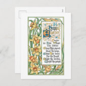   Vroege Pasen tekst met Daffodils Feestdagenkaart (Voorkant / Achterkant)