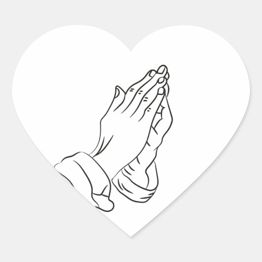Vroege Praying Hands Heart Pearly, Praying, Hands Hart Sticker (Voorkant)