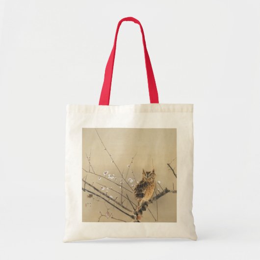 Vroege pruimbloesems van Nishimura Goun, Owl Tote Bag (Voorkant)