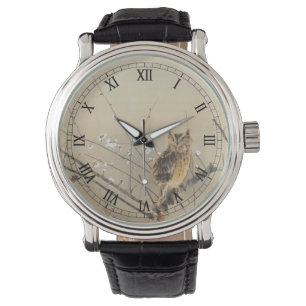 Vroege pruimenbloesems door Nishimura Goun, Uil Ku Horloge