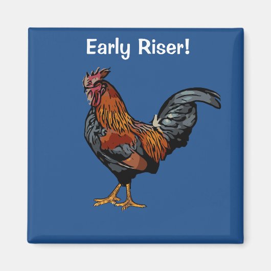 Vroege Riser Rooster Magnet Magneet (Voorkant)