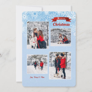 Vroege Sneeuwvlokken Foto Kerstkaart Kaart